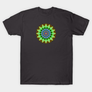 Colorful circular kaleidoscope, mandala motif T-Shirt